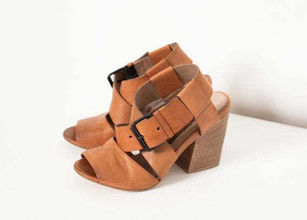 Proj Fabrik - Buckle Strap Heel in Brown image thumbnail