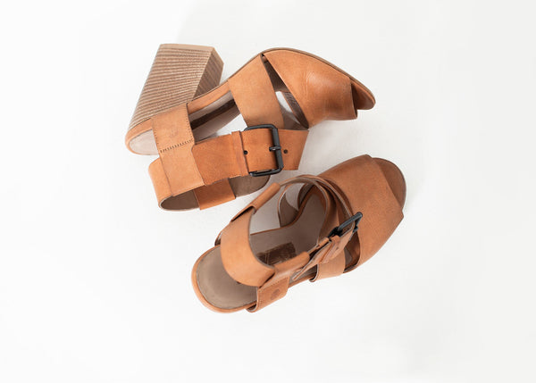 Proj Fabrik - Buckle Strap Heel in Brown image thumbnail