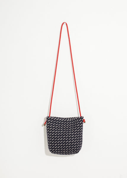 Proj Fabrik - Wool Shoulder Pouch in Black/White image thumbnail