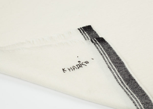Proj Fabrik - Edged Wool Scarf in Off White image thumbnail