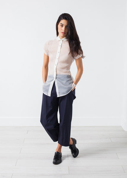 Proj Fabrik - Sheer Button-Up Blouse in Ivory image thumbnail