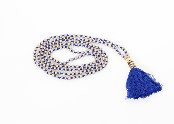 Proj Fabrik - Prayer Bead Necklace in Grey/Blue image thumbnail